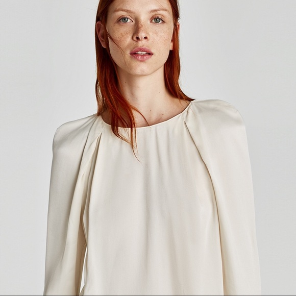 white satin blouse zara